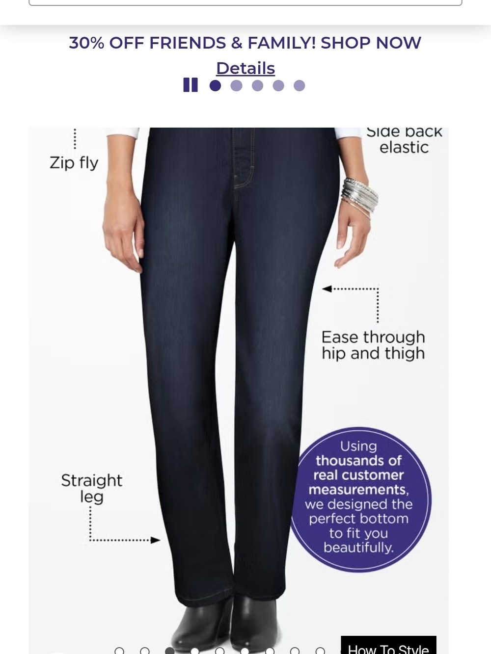 Catherine's Right FIT Moderately Curvy Women's Straight Leg Jeans - Size 30wp